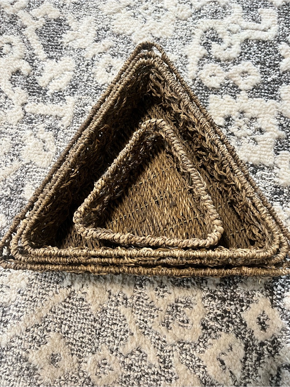 Natural Brown Triangular Woven Decorative Tray - Brand